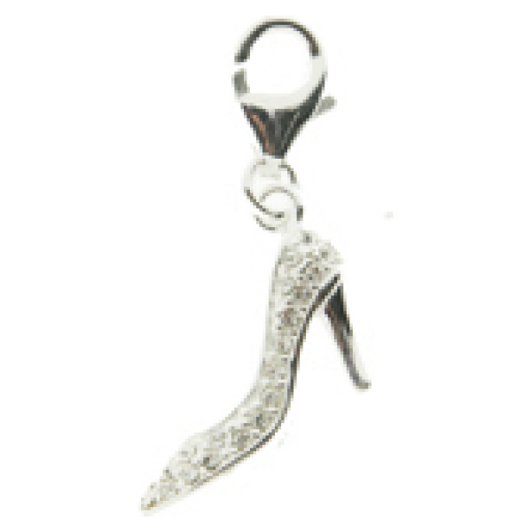 Silver Charm-Shoe w/ Pave Crys