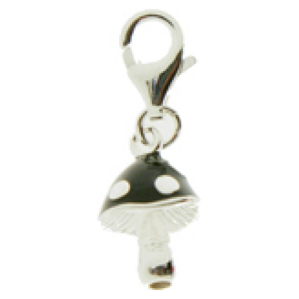 Silver Charm-Blk Eml Mushroom