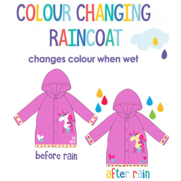 Colour Changing Unicorn Raincoat - Age 2-4