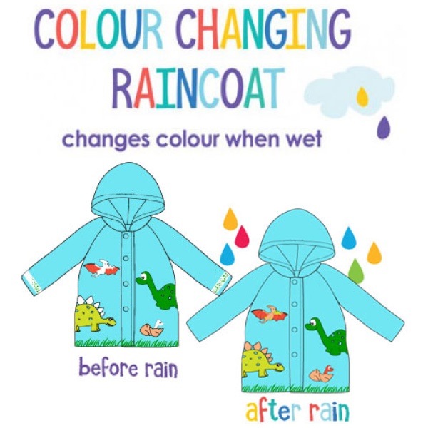 Colour Changing Dinosaur Raincoat - Age 4-6 - Gift Junction